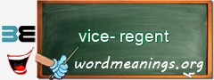 WordMeaning blackboard for vice-regent